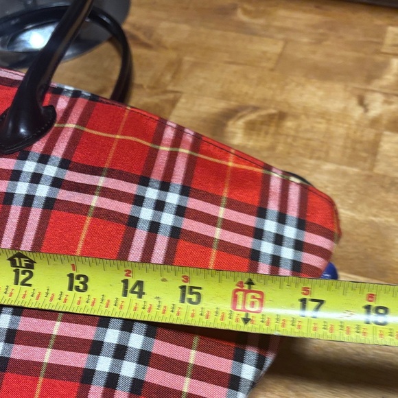 Burberry Blue Label Red and Black Plaid Tote  Free COA included ! Like new ! - Picture 14 of 15